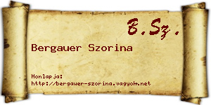 Bergauer Szorina névjegykártya